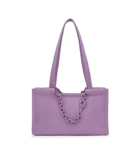 Medium Lilac-Colored Leather Shopping Bag