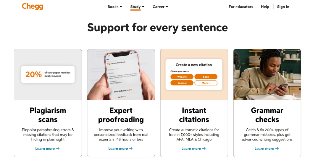 Chegg Study Features