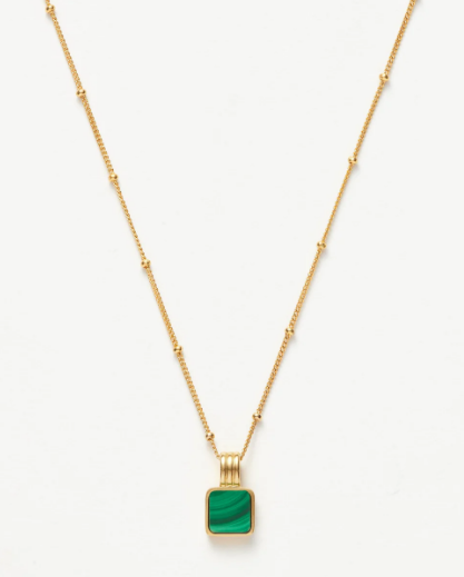 Square Malachite Necklace